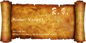 Roder Virgil névjegykártya